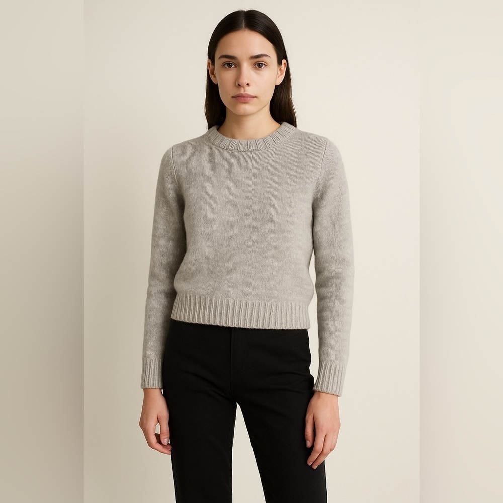 COS Light Grey Wool Blend Crewneck Sweater Size XS